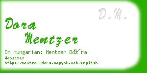 dora mentzer business card